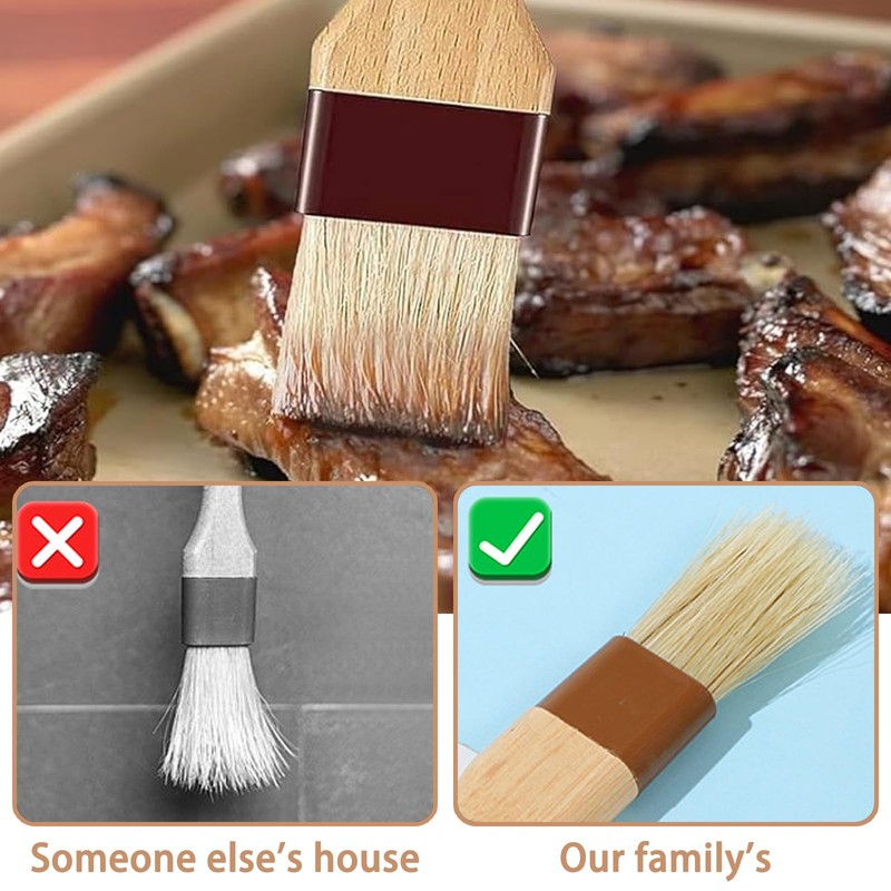 3 Pcs Pastry Brushes, Cooking Brush, Wooden Durable Pastry Brushes