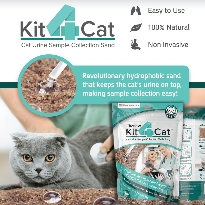 KIT4CAT 2lb Hydrophobic Litter Sand Cat Urine Sample Collection Kit