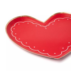 BonJour Red Heart Shape Paper Plates