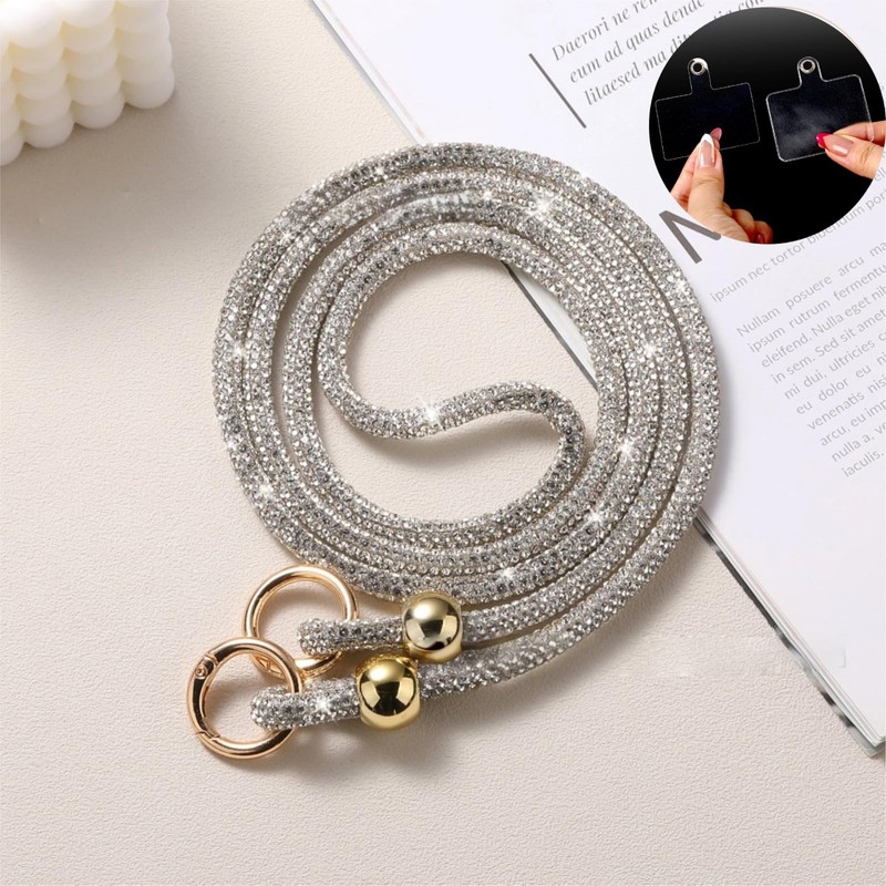 Miewenmogu Crystal Phone Lanyard for Women Sparkling Crossbody Phone Strap