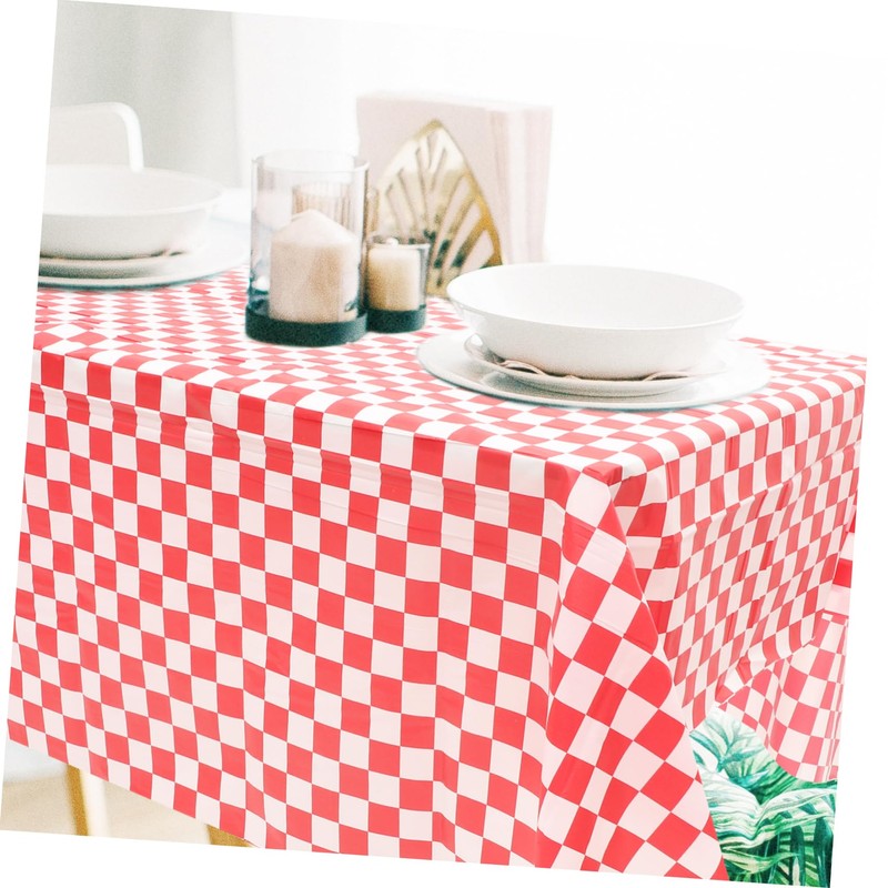 iplusmile 2Pcs Checkered Rectangular Tablecloths Thick Cotton Linen Table Covers
