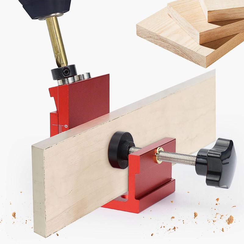Pocket Hole Jig Kit, Adjustable Woodworking Tools Pocket Dowel Hole