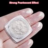 Blanco Perla Polvo Uñas Polvo Brillo Cromo Efecto Espejo Uñas