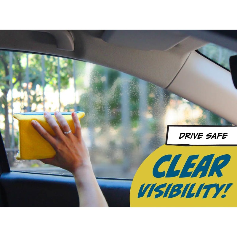 Sponge - Window Cleaner Tool for Car Windshield, Mirrors, Glass