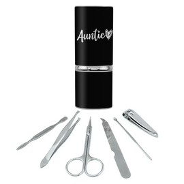GRAPHICS & MORE Auntie Heart Stainless Steel Manicure Pedicure Grooming Beauty Care Travel Kit