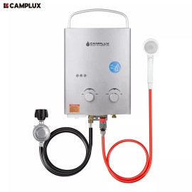 Camplux Tankless Water Heater LPG Gas Instant Hot Boiler Portable Camping Shower - Grey Water Heater