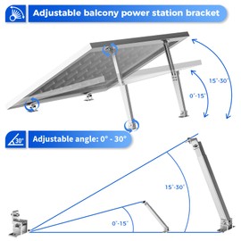 WOEFSTE 1 Set Adjustable Solar Panel Tilt Mount Brackets Aluminum Alloy Mounting Bracket Stand Systems Support 50W 70W 100W 150W 200W 300W 400W Panels for Roof/Boat/Flat Surface
