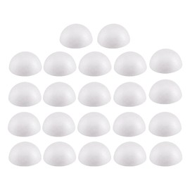Crafjie 22PCS 2 Inchs White Foam Balls Half Round Polystyrene Half Foam Balls Craft Supplies Hemispherical Christmas Craft Ballfor DIY Home Craft Project and Art Decoration
