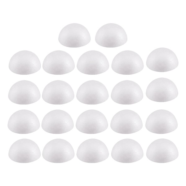 Crafjie 22PCS 2 Inchs White Foam Balls Half Round Polystyrene