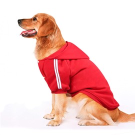 NAMSAN Dog Jumper Warm Dog Clothing Winter Clothes for Large Dogs Button Design Dog Hoodie Dog Jumper Red - 3XL