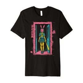 Creepy Girl Bunny Grunge Slasher Pastel Goth Anime Horror Premium T-Shirt