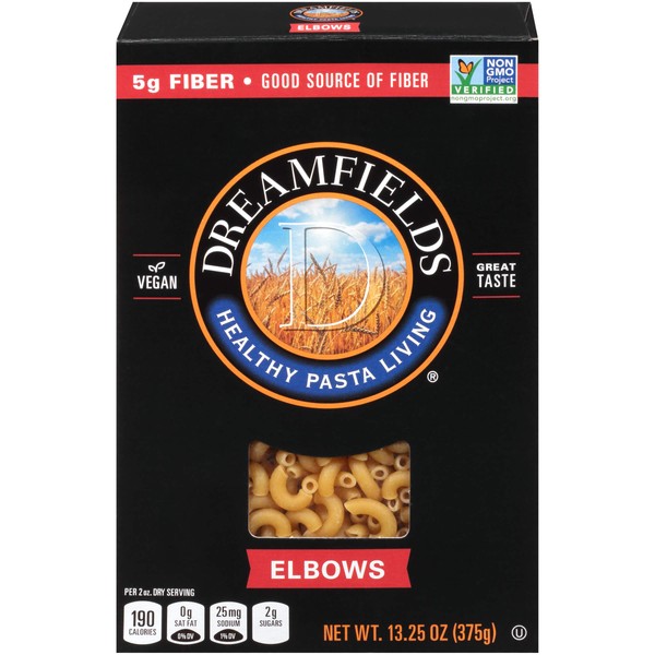 Dreamfields Healthy Pasta Living Elbows, 13.25-Ounce Boxes (Pack of 6)