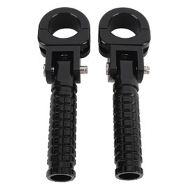 Motorcycle Foot Peg, 1 Pair Motorcycle Footrest Adjustable Angle Aluminum Alloy Foot Peg for Motorbike with 1 Inch 1.06 Inch 1.25 Inch Bumper
