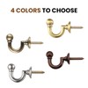 Arnorx Antique Brass Wall Mounted Curtain Tie-Backs and Hooks, 2