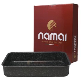 NAMAI - Casserole Dish 35 cm x 25 cm - Lasagne Casserole Dish - Dishwasher Safe - Made in Italy - Aluminium