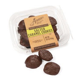 Asher's Chocolates, Salted Caramel Cookie in Rich, Dark Chocolate, Gourmet Sweet and Salty Candy, Small Batches of Kosher Chocolate, Family Owned Since 1892 (6 oz, Dark Chocolate)