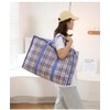 Checkered Moving Bags,Storage Totes with Zipper and Handle for Clothes,