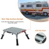 Homeon Wheels RV Step Stool, Adjustable Height Aluminum Folding Platform