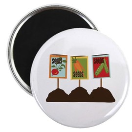 CafePress Garden Seeds Magnets 2.25" Round Magnet, Refrigerator Magnet