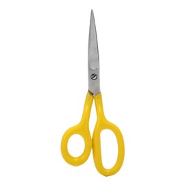 7 Inch Carpet Scissors with Ergonomic Handles Curved Rust Prevention Stainless Steel Applique Scissors for Sewing Yellow