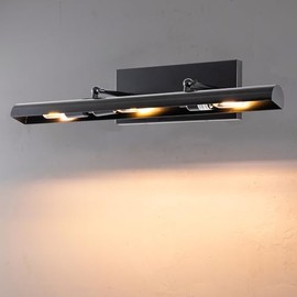 BELS Picture Lights for Wall Hardwired, 24" Black Wall Lights for Pictures,3-Light 2700k,Non-Dimmable, 270° Adjustable Swing Arm, Hardwired Wall Light for Artwork Poster Portrait Library Display