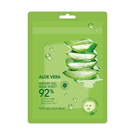 NATURE REPUBLIC Nature Republic Mild & Moisture Aloe Gel Sheet Mask, Pack of 5, 3.0 fl oz (85 ml), Sun Care, Gel Mask, Vegan Cosmetics