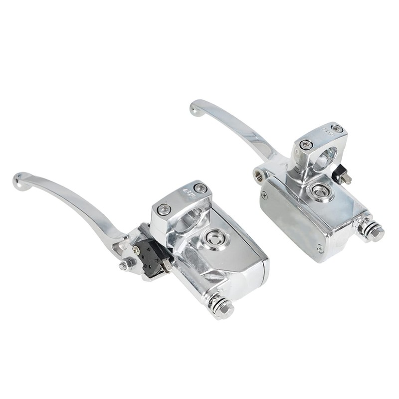 25mm Chrome Universal Motorcycle Left Right Handlebar Hydraulic Clutch Brake