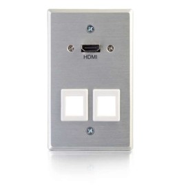 C2G/Cables to Go 60160 SG HDMI 2 Keystones Aluminum Wall Plate