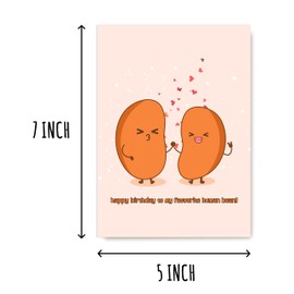 NTVShop Funny Birthday Card - Punny Greeting Card - Happy Birthday To My Favorite Human Bean - Bean Birthday Card For Him Or Her