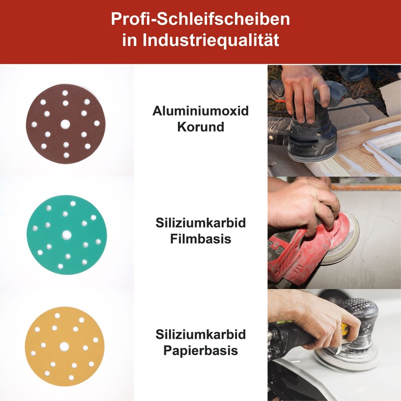 Woltersberger Sanding Disc, 150 mm, Gold, Green, Red