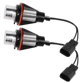 Acouto Luz LED de ojos ángel 2 uds. Brillante para coche 6000 K 5 W lámpara luz ensamblajes repuesto automóviles aptos E60 E61 E39 E53Luz Angel Eyes Lámpara Coche 5W LEDLuz