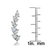 Sterling Silver Teardrop Cubic Zirconia Curved Climber Crawler Earrings