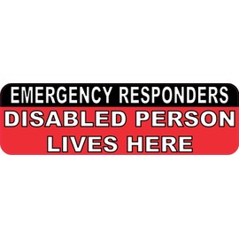 StickerTalk Disabled Person Lives Here Vinyl Sticker, 10 inches by 3 inches