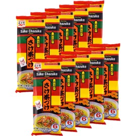 Nagatanien Sake Chazuke 6pcs Salmon Flavor 1.16oz (10 Pack)