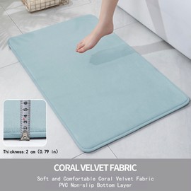 Bathroom Rugs - 2 PCS Soft Quick-Dry Memory Foam Bath Mat for Shower, Tub, and Floor - Machine Washable, Ultra-Absorbent, and Durable 17" x 24"+19.7" x 31.5"