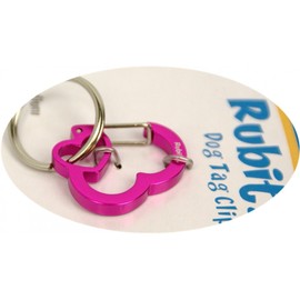 Rubit The Easy Dog Tag Rhinestone Heart Switch Clip, Small, 0.85-Inch Diameter, Purple