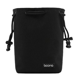 Rowaica Camera Pouch SLR Drawstring Mirrorless Camera Storage Pouch Camera Bag Camera Case Waterproof, Black, M, camera storage