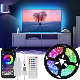 Hoobabuy LED TV Backlight, LED Strip 3 Metres, Suitable for 40-55 Inch TVs and PCs, App Control and Remote Control, RGB, 30 LEDs/m, USB Operation