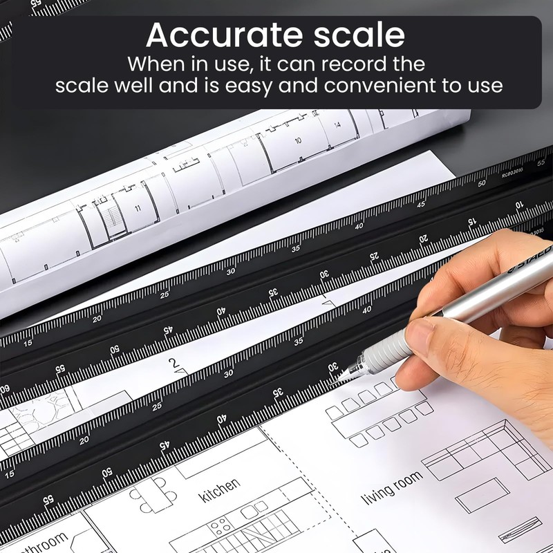 GALAMAX Architectural Scale Ruler, Aluminum Triangular Scale Ruler Standard Metric
