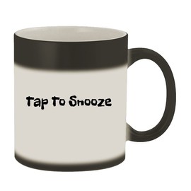 Knick Knack Gifts Tap To Snooze - 11oz Magic Color Changing Mug, Matte Black