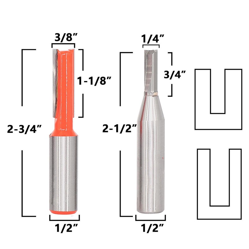 Sinoprotools 6Pcs Dovetail Router Bit Set 1/2 Inch Shank, Dovetail
