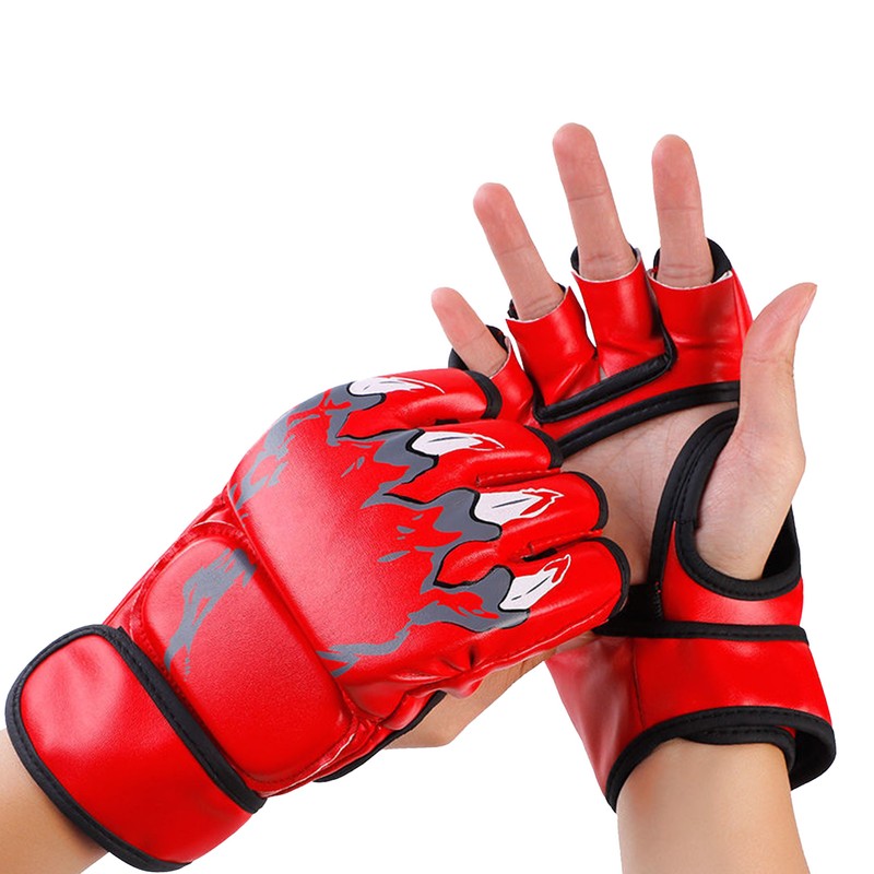 Half Finger Boxing Gloves Punching Bag Open Palms Fighting Kickboxing