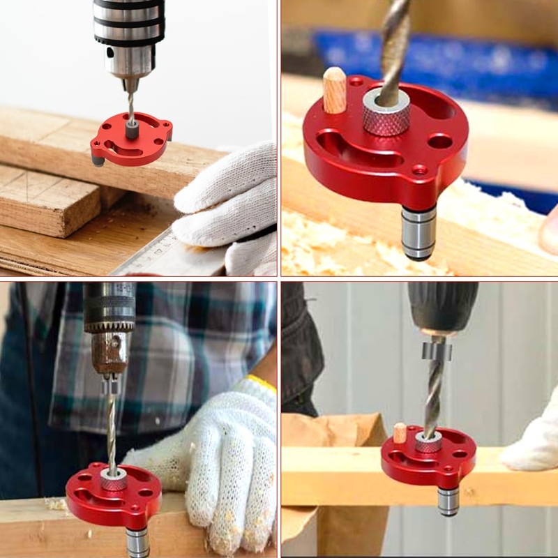 Woodworking Center Finder Kit, Vertical Self Centering Dowel Jig, Drill