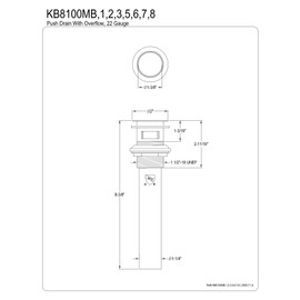 Kingston Brass KB8101 Designer Trimscape Push Up Drain, Polished Chrome, 22 Gauge (Pack of 1)