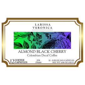 Almond Black Cherry Colombian Decaf Coffee (Single Serve K-Cup Pods) (Gourmet, Naturally Flavored, Whole Coffee Beans) (12 pods, ZIN: 576460) - 3 Pack