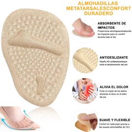 8 Pares Almohadillas de Talón y Metatarsianas para Zapatos, Plantillas para Zapatos Tacones Protector Adheribles para Mujer y Hombre, Relleno para Zapatos Grandes Cojines de Talón Gruesas Antideslizante