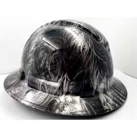 Pyramex Hard Hat custom hydro dipped , OSHA approved FULL BRIM , IRON MAIDEN EDDIE NEW