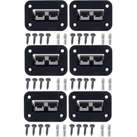 HISports 6 Pieces 50 A for Anderson Plug Flush-Mounted Mounting Frame, Plug Set Mounting Bracket Panel Cover for Caravan, Boat, Truck, Forklift Black