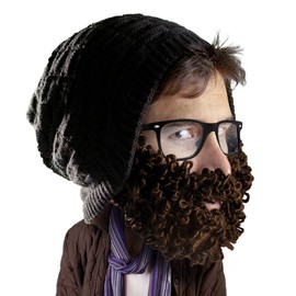 Beard Head Curly Atticus Beard Hat - Original Slouchy Beanie and Removable Beard