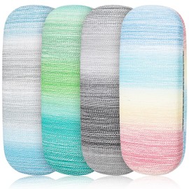 TPTGIAR 4 PCS Hard Glasses Case For Women Men, Leather Glasses Case Hard Shell, Portable Spectacle Cases with Cleaning Cloth for Men Women Children Elderly